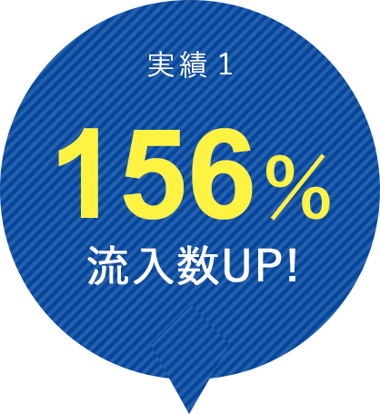 実績1 156% 流入数UP!